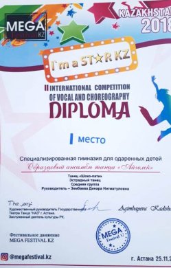 Халықаралық «I’m a Star KZ» хореографиялық байқауының жүлдегерлері